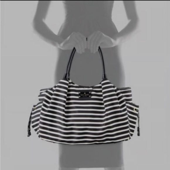 Kate Spade Black and White Striped Baby Bag - Picture 6 of 6